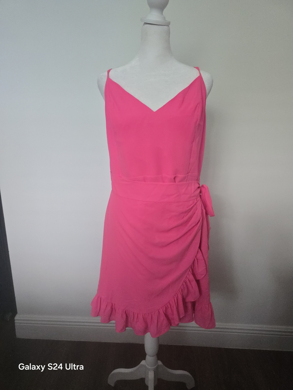 Lilly Pulitzer Hot Pink Ruffle Wrap Mini Dress